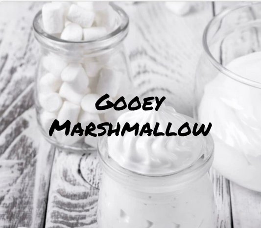 Gooey Marshmallow. 
Experience the sweet, sugary scent of Gooey Marshmallow Fragrance.  A sumptuous blend of torched marshmallow, brown sugar, and rich caramel creates a mouth-watering scent perfect for creating a cozy atmosphere.